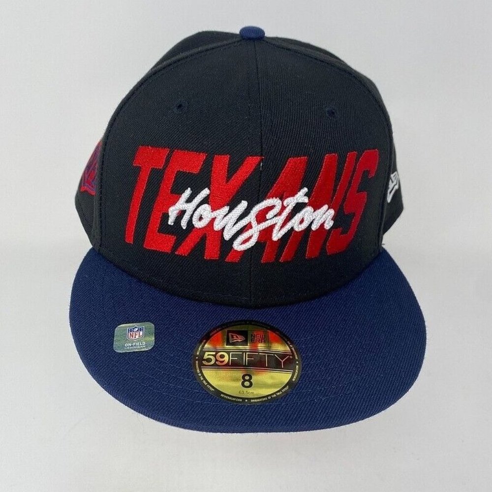 Houston Texans 2022‎ Draft Fitted Hat 8 NFL Football Script